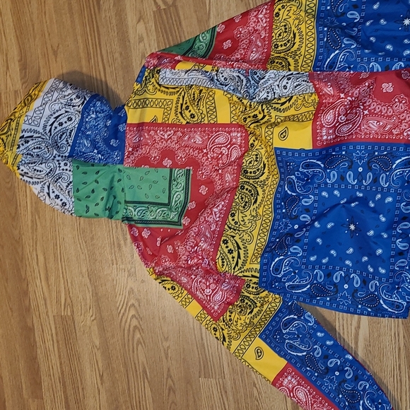 New Bleecker and Mercer Bandanna Patchwork lined windbreaker size S - Picture 7 of 7